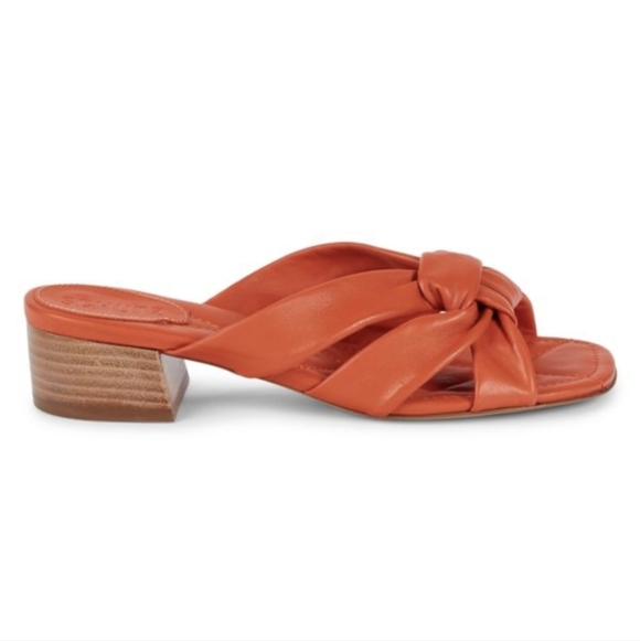 SCHUTZ Pitanie Leather Sandals Flame Orange Women's 9.5 - Picture 2 of 15